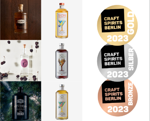 Craft Spirits Berlin 2023: Distillerie Studer gewinnt 12 Awards – 3 davon zusammen mit der Walliser Cave Fin Bec